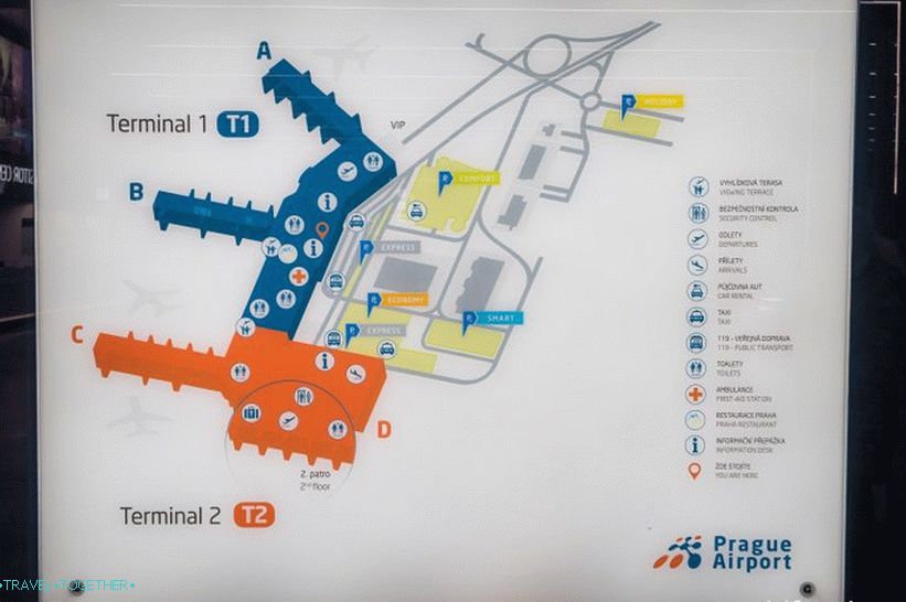 Karta zračne luke u Pragu