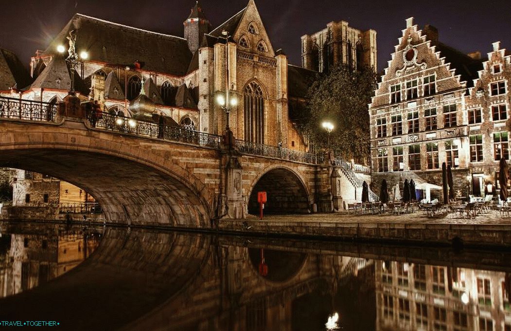 Noć, kanal, most ... Brugge