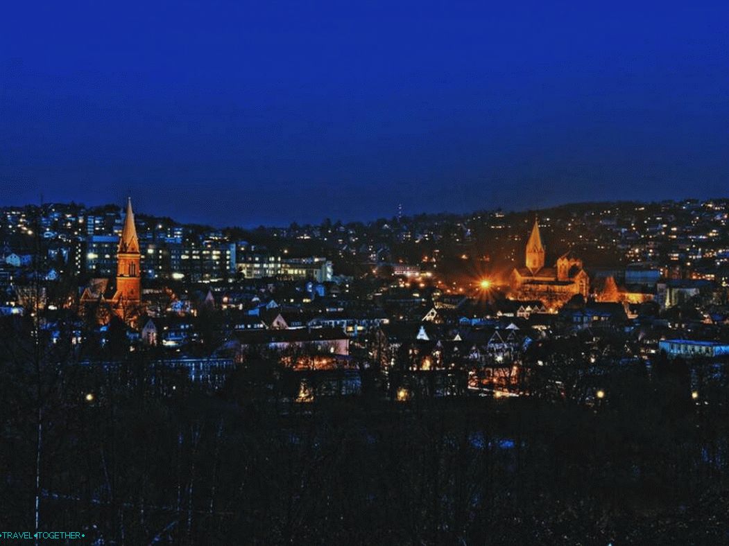 Panorama noći Essen