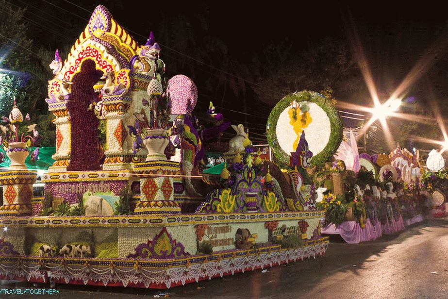 Festival cvijeća na Tajlandu, parade kolica