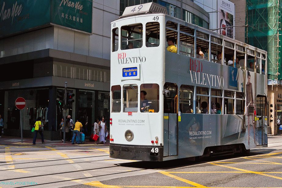 Dvospratni tramvaj na otoku Hong Kongu