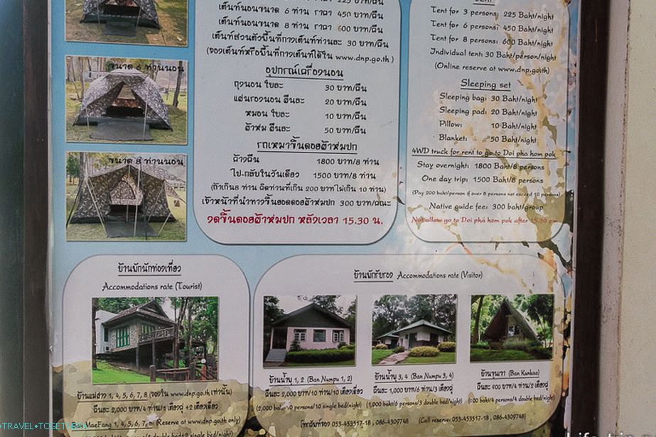 Cijena šatora i kuća u nat parku