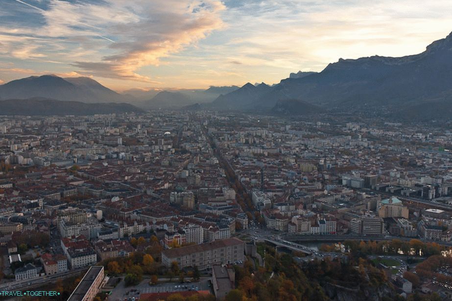 Pogled iz Bastille, panorama Grenoblea