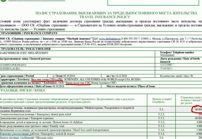 Moja politika je osiguranje Sberbank za 60 tisuća eura