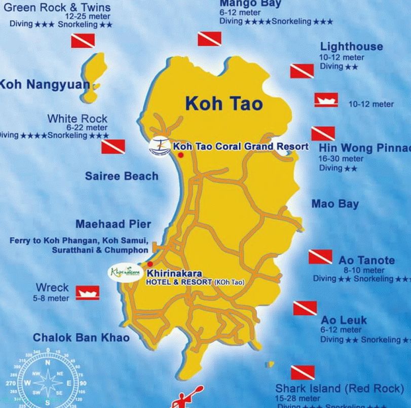 Ronilačke stranice na Koh Taou