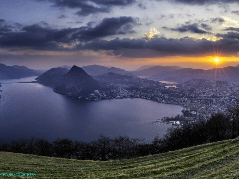 Jezero Lugano i grad istog imena