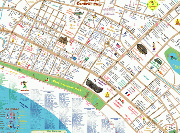Karta Centra Vientiane