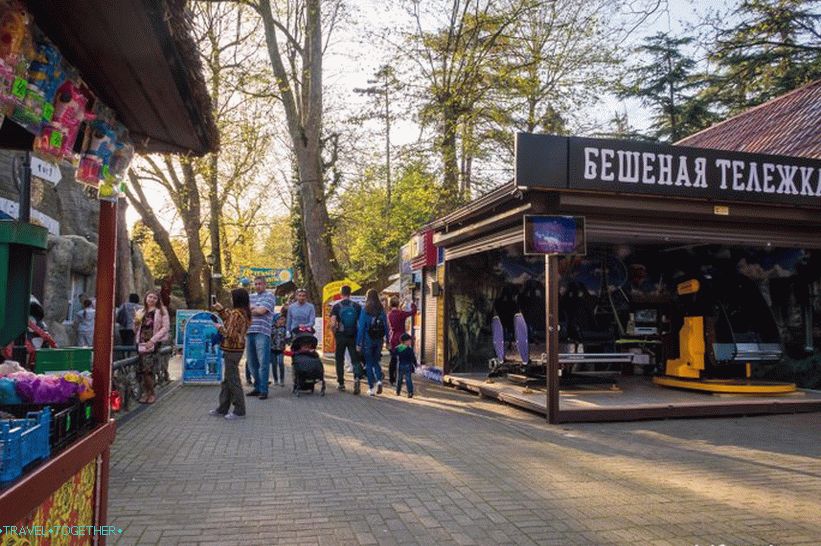Park Riviera u Sočiju - fotografije, vožnje, karta
