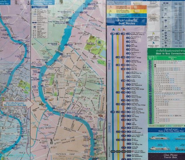 Karta vezova, raspored riječnih tramvaja u Bangkoku