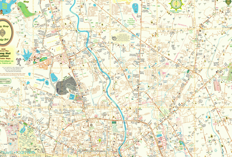 Karta sjevernog dijela grada Chiang Mai