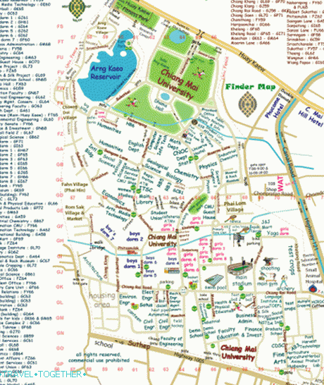 Zemljopisna karta Sveučilišta Chiang Mai