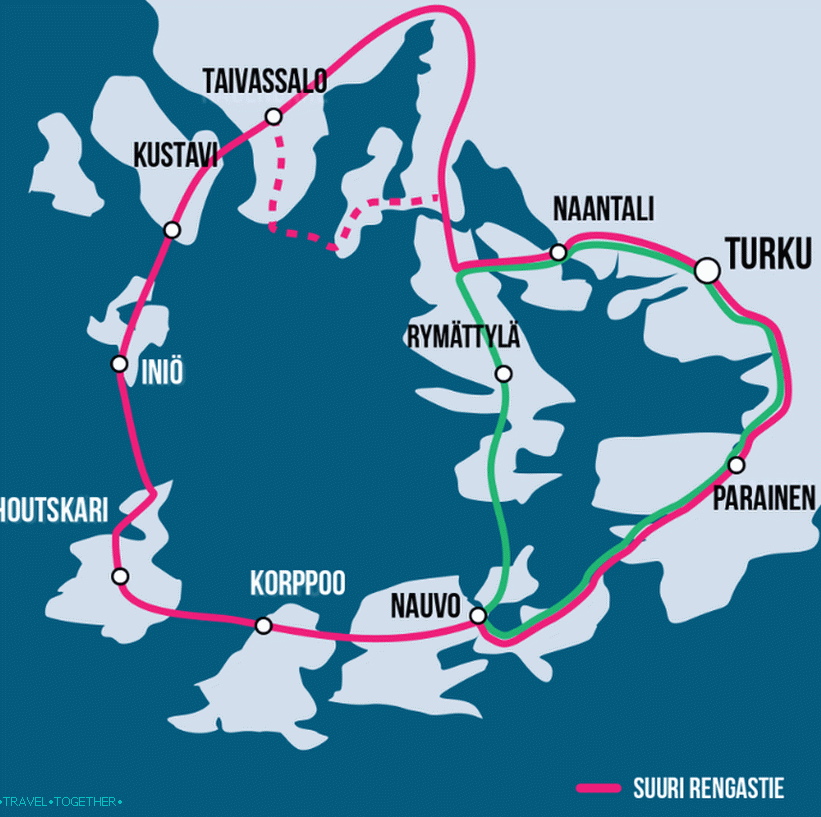Ruta na otocima i obali morskog arhipelaga