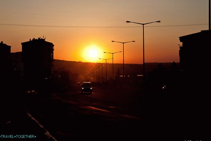 Nevsehir. Zalazak sunca.