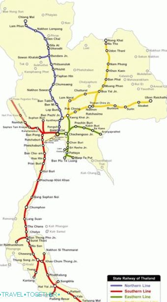 Željeznička karta Tajlanda